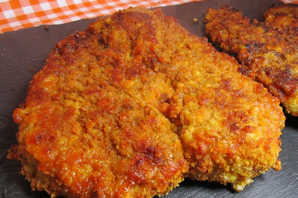 Panierte Schnitzel aus dem Backofen