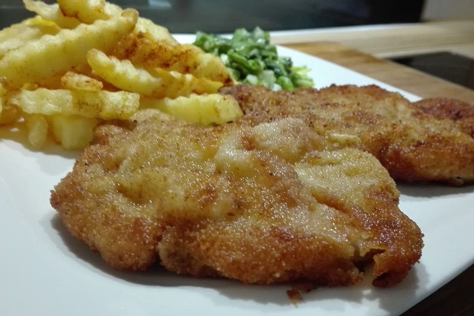 Panierte Schnitzel aus dem Backofen