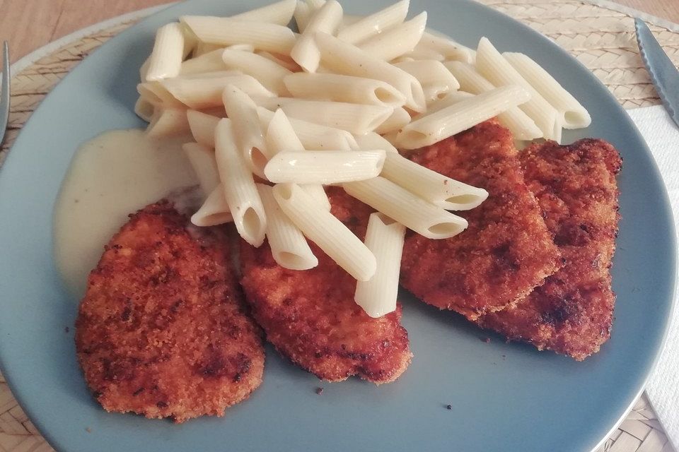 Panierte Schnitzel aus dem Backofen