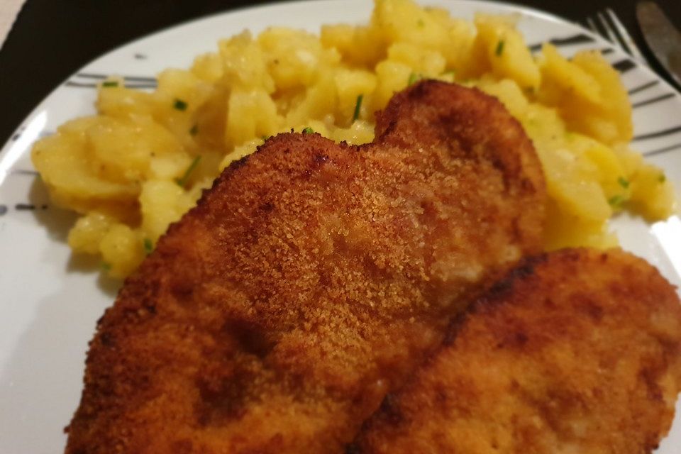 Panierte Schnitzel aus dem Backofen