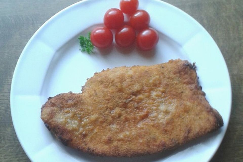 Panierte Schnitzel aus dem Backofen