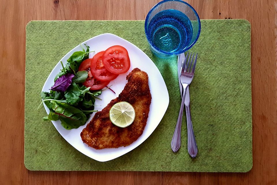 Panierte Schnitzel aus dem Backofen