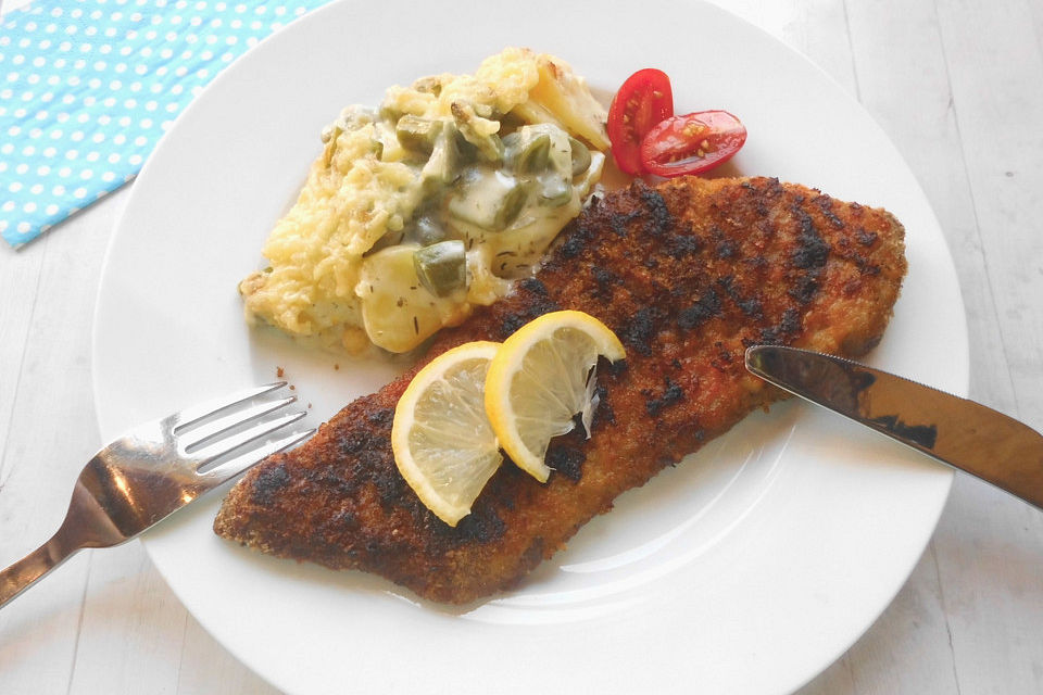 Panierte Schnitzel aus dem Backofen