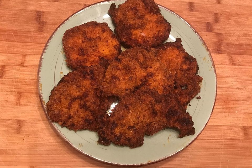 Panierte Schnitzel aus dem Backofen