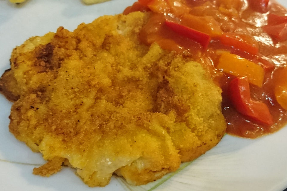 Panierte Schnitzel aus dem Backofen