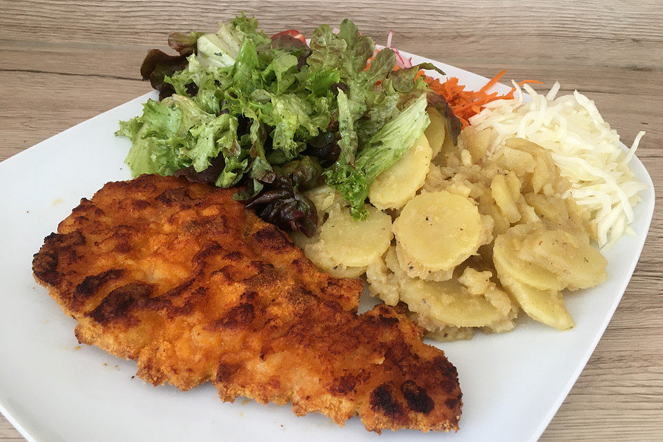 Panierte Schnitzel aus dem Backofen