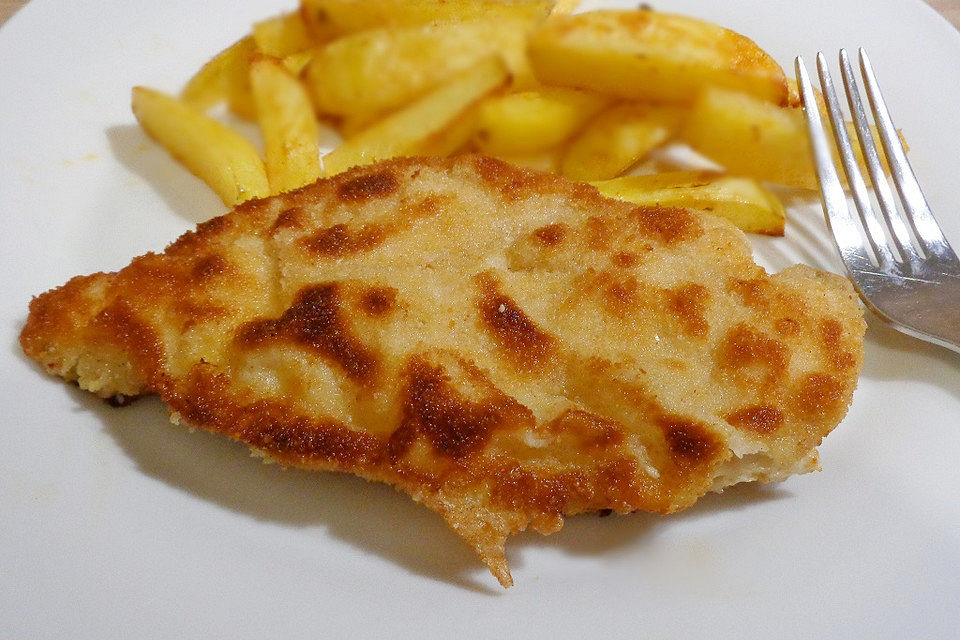 Panierte Schnitzel aus dem Backofen