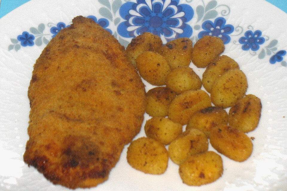 Panierte Schnitzel aus dem Backofen