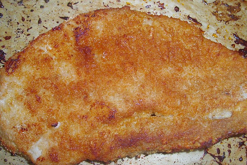 Panierte Schnitzel aus dem Backofen