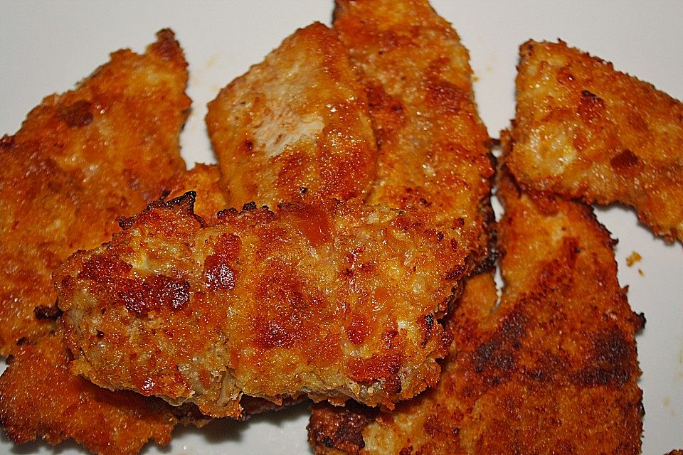 Panierte Schnitzel aus dem Backofen