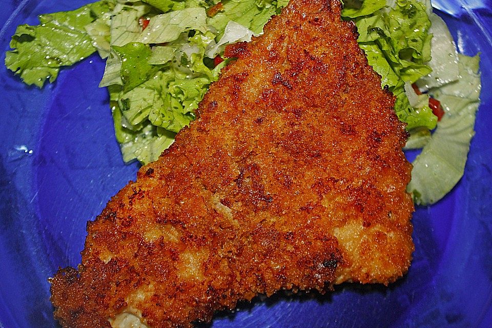 Panierte Schnitzel aus dem Backofen