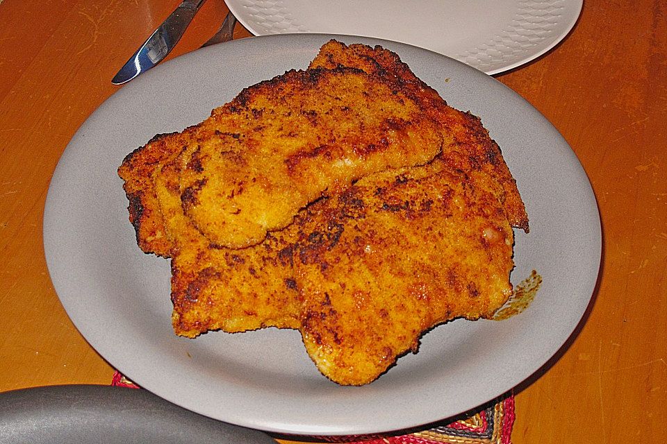 Panierte Schnitzel aus dem Backofen