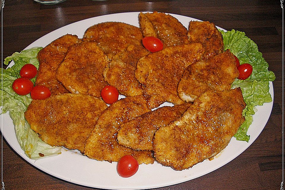 Panierte Schnitzel aus dem Backofen