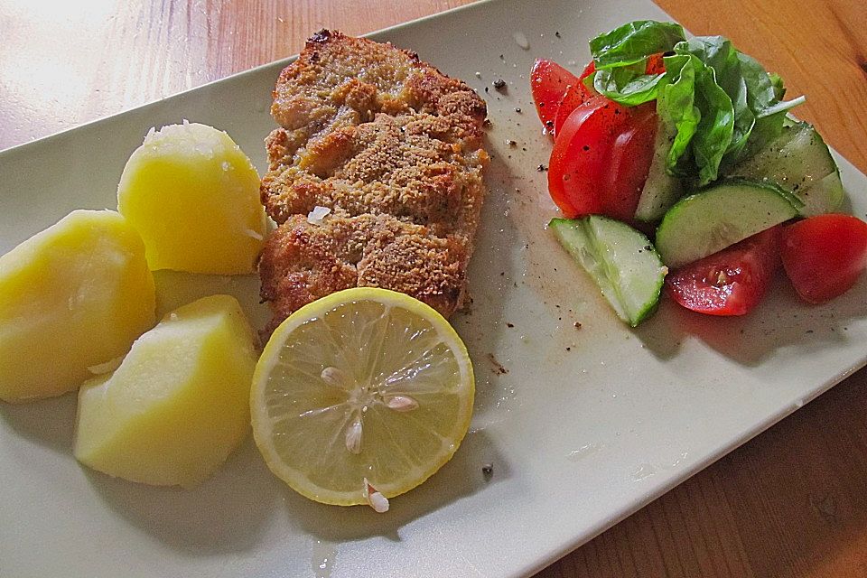 Panierte Schnitzel aus dem Backofen