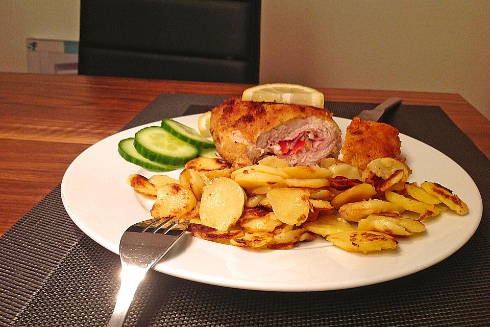 Panierte Schnitzel aus dem Backofen