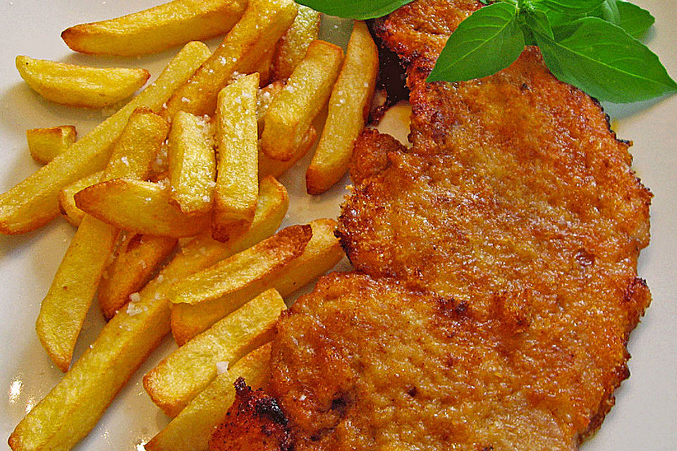 Panierte Schnitzel aus dem Backofen