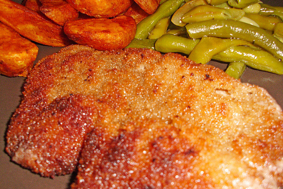 Panierte Schnitzel aus dem Backofen