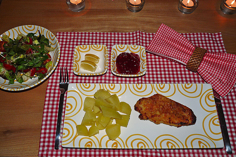 Panierte Schnitzel aus dem Backofen