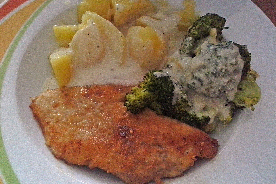 Panierte Schnitzel aus dem Backofen