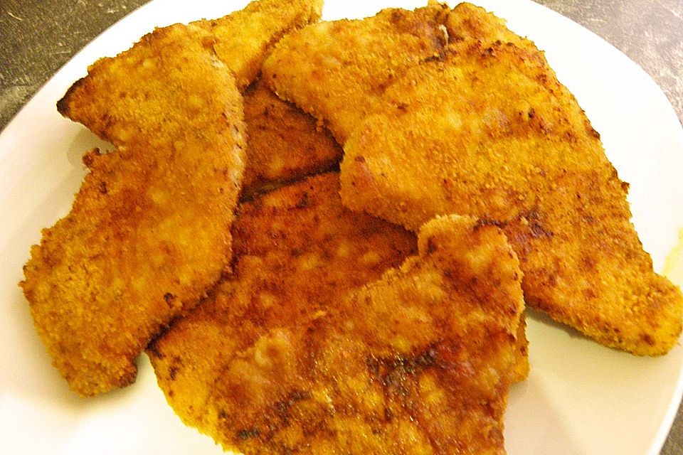 Panierte Schnitzel aus dem Backofen