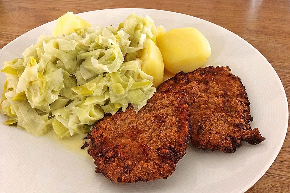 Panierte Schnitzel aus dem Backofen