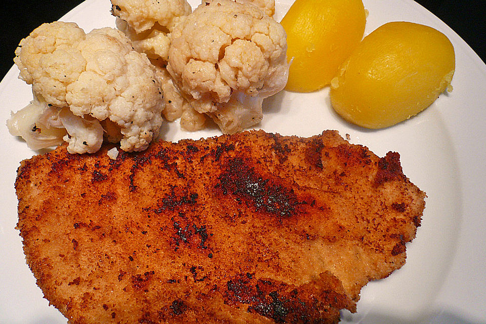 Panierte Schnitzel aus dem Backofen