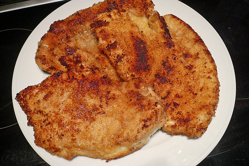 Panierte Schnitzel aus dem Backofen