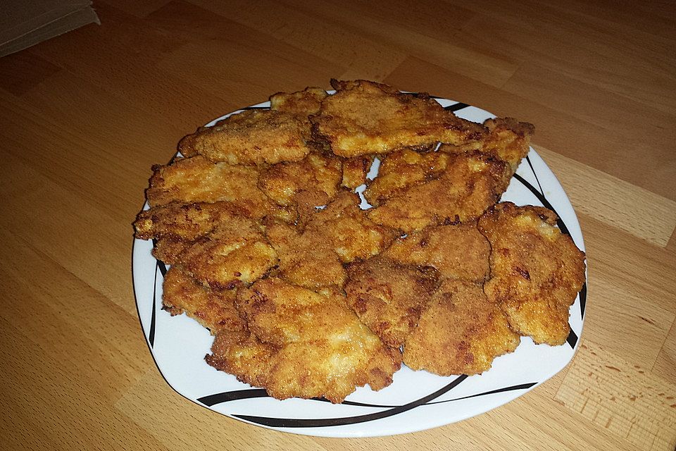 Panierte Schnitzel aus dem Backofen