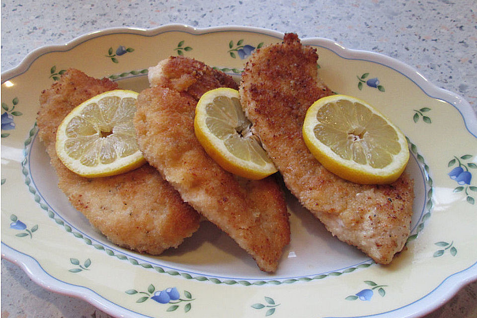 Panierte Schnitzel aus dem Backofen