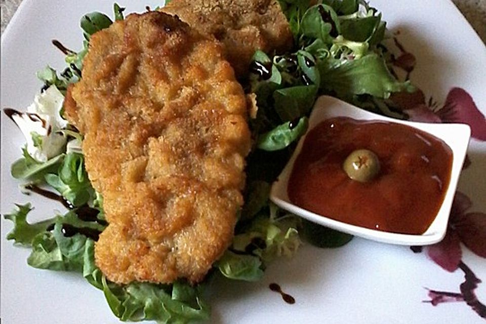 Panierte Schnitzel aus dem Backofen