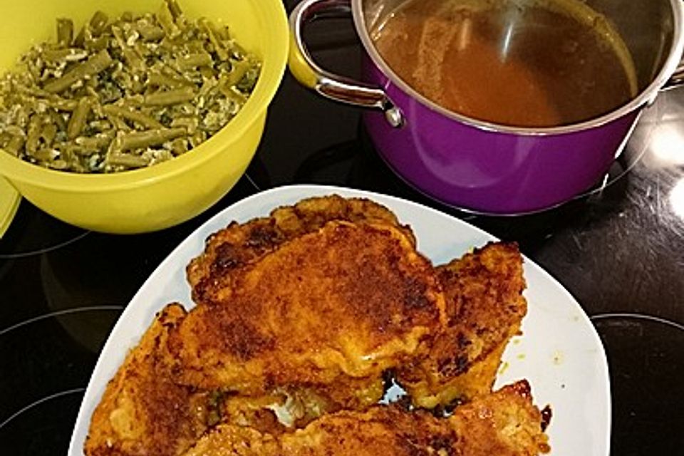 Panierte Schnitzel aus dem Backofen