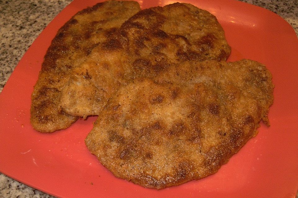 Panierte Schnitzel aus dem Backofen