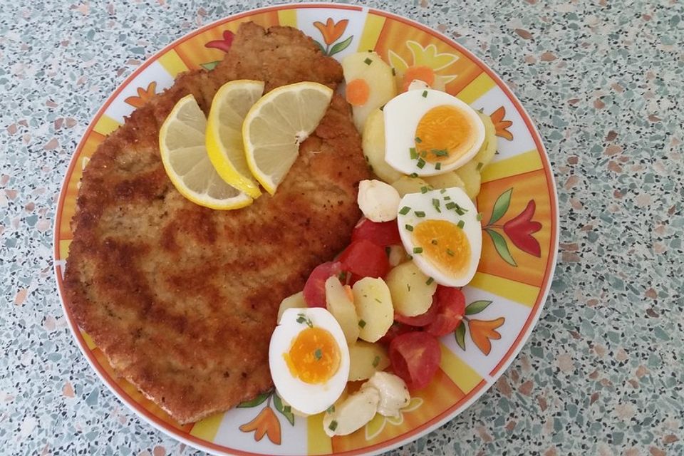 Panierte Schnitzel aus dem Backofen