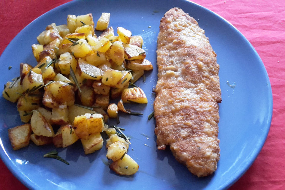 Panierte Schnitzel aus dem Backofen