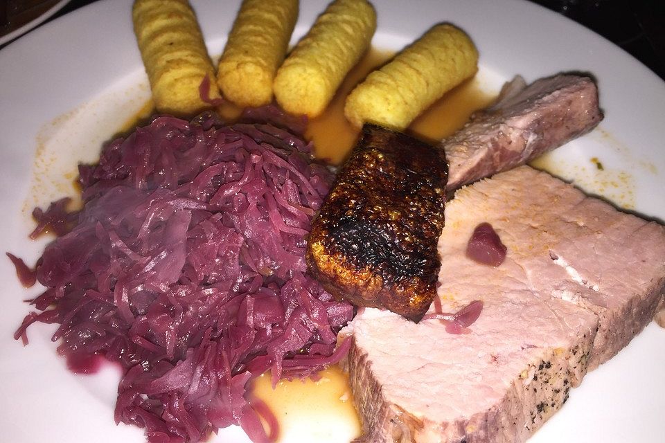 Schweinebraten mit Rotwein