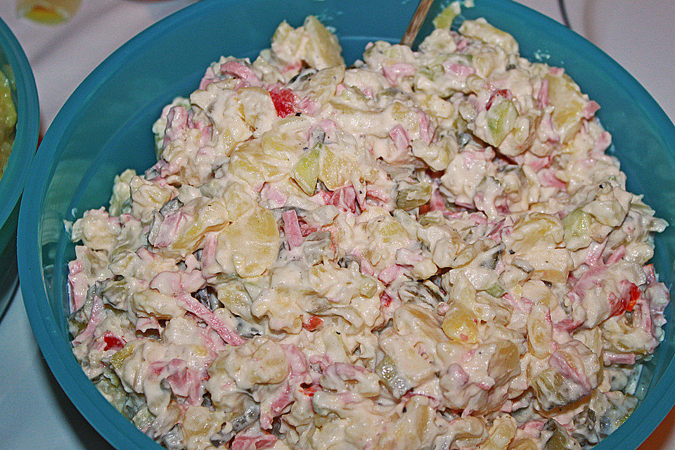 Kartoffelsalat nach Mutters Art mit Fleischsalat