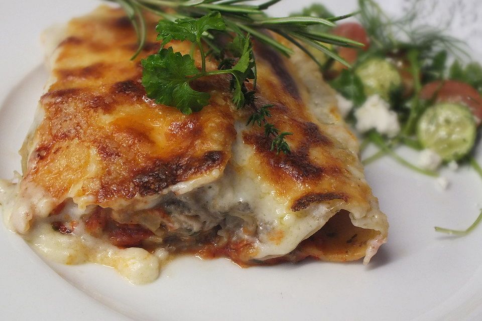 Cannelloni mit Hähnchen - Pilz - Füllung