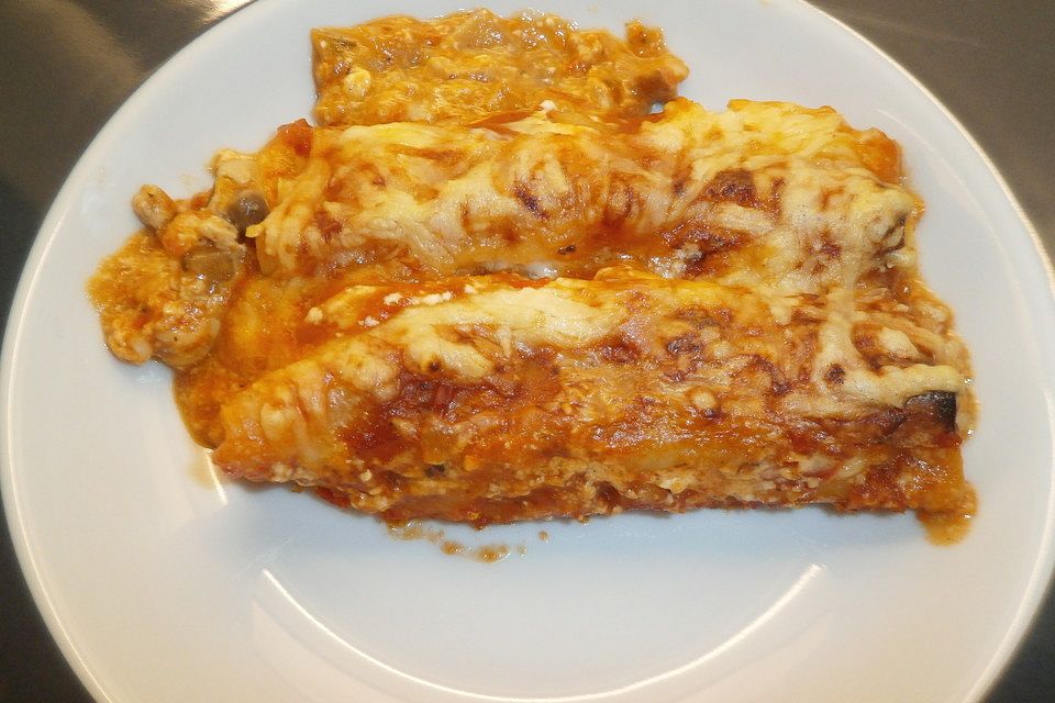 Cannelloni mit Hähnchen - Pilz - Füllung