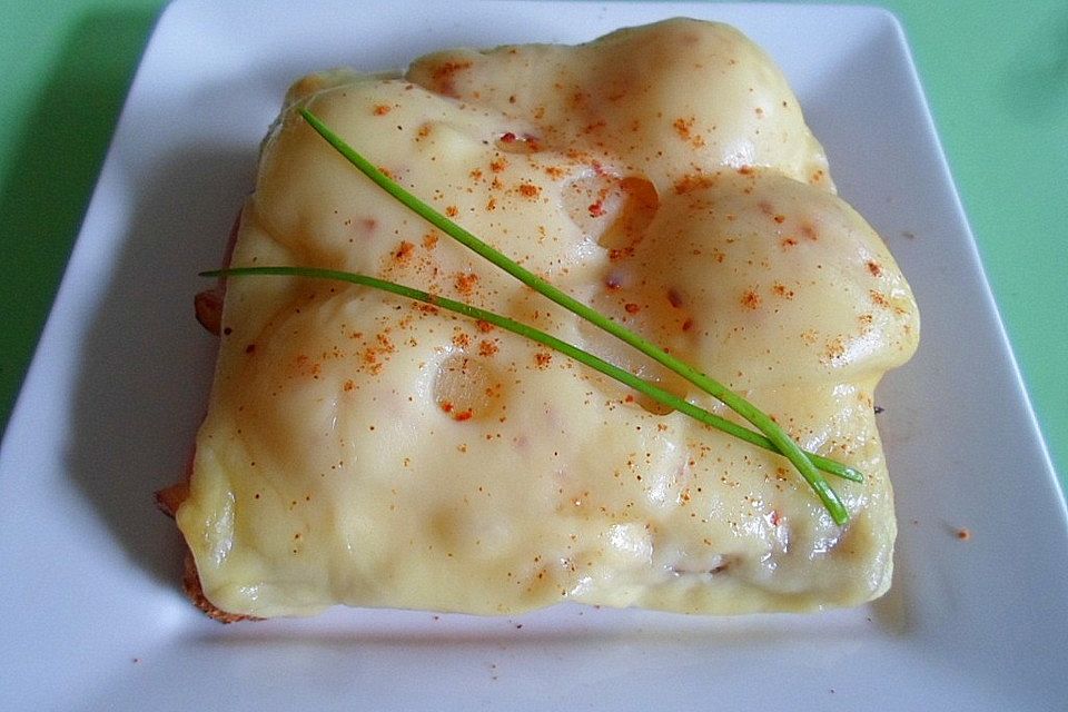 Käsebrot mit Birnen überbacken