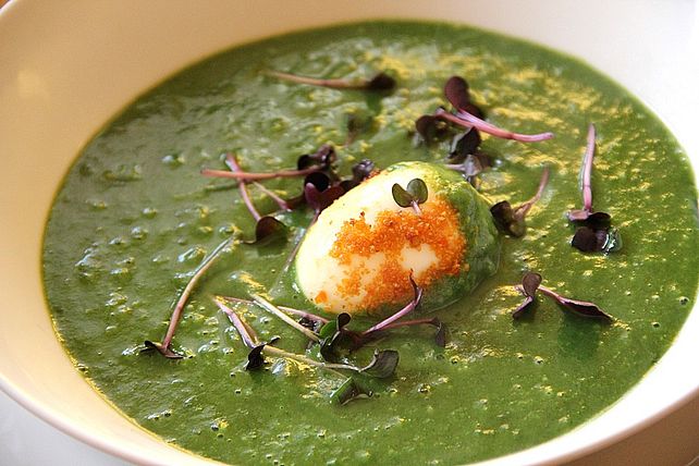 Spinatsuppe mit gebackenem Ei von hase1950| Chefkoch