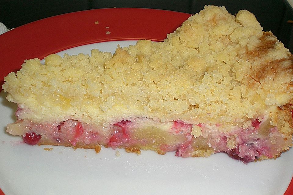 Ribisel-Topfen Kuchen mit Streuseln