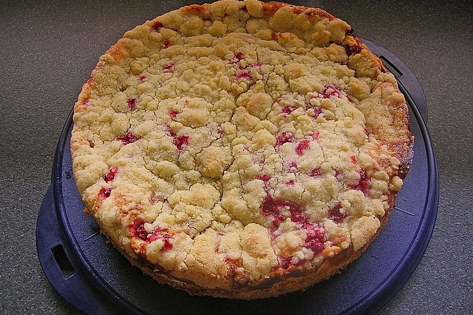 Ribisel-Topfen Kuchen mit Streuseln