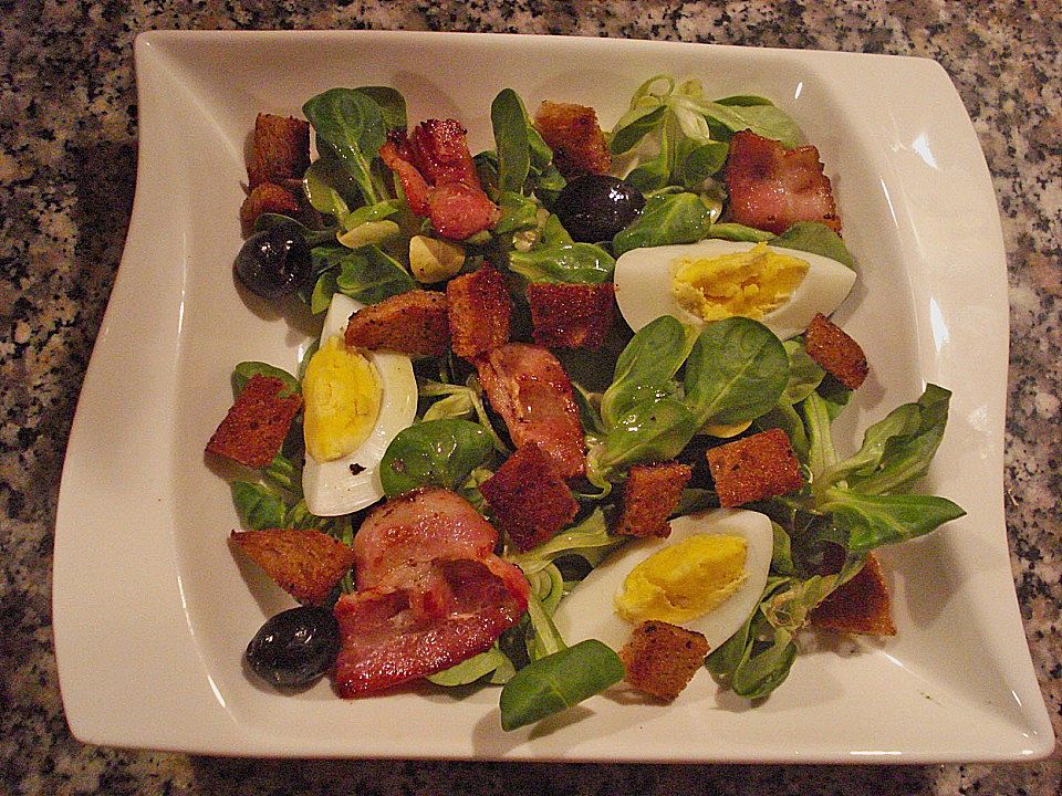 Grüner Salat mit Ei und Speck von YounAnni| Chefkoch