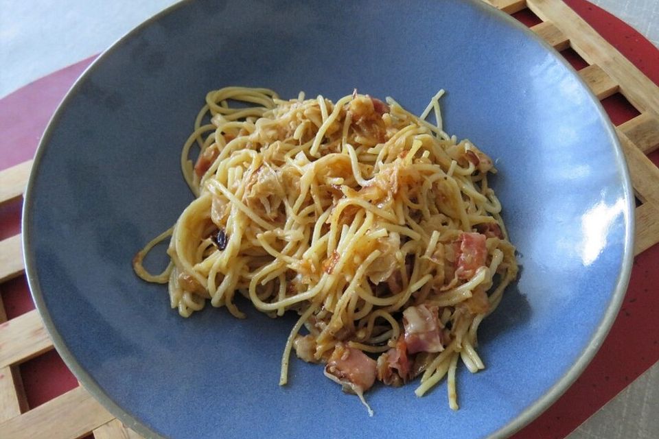 Sauerkrautspaghetti de luxe