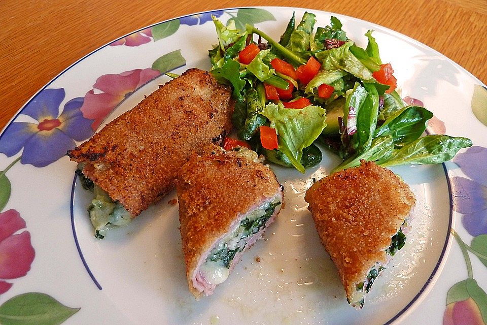 Schinken-Käse-Rucola Rouladen