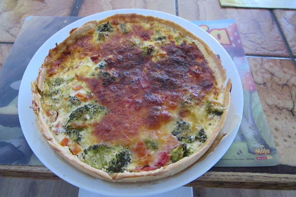 Quiche mit Schinken und Gemüse