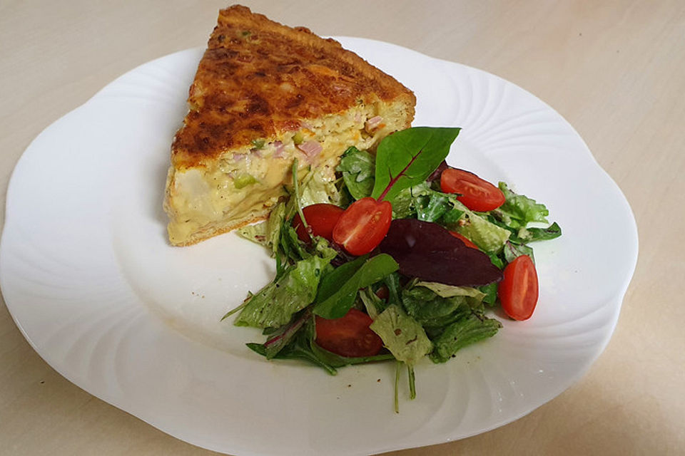 Quiche mit Schinken und Gemüse