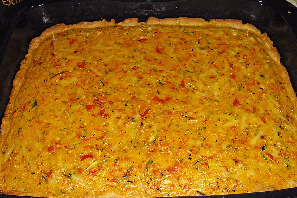 Quiche mit Schinken und Gemüse