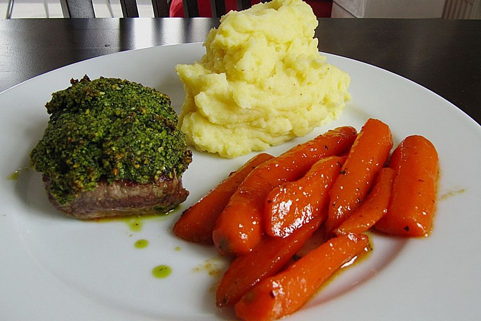 Lammlachse mit Bärlauch-Pesto überbacken