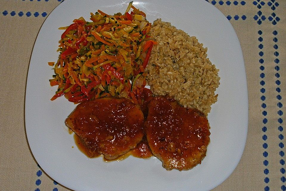 Glasierte Schmetterlingsschnitzel